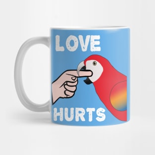 Love Hurts Scarlet Macaw Parrot Biting Mug